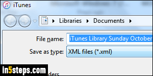 Backup / export your iTunes Library - Step 3