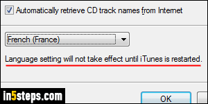 Change iTunes language - Step 4