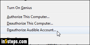 Deauthorize computer from iTunes - Step 6