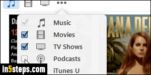 Show or hide iTunes toolbar buttons - Step 3