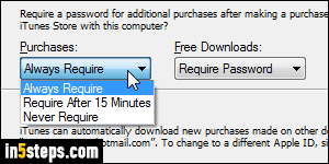 Turn off iTunes purchase password - Step 4