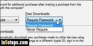 Turn off iTunes purchase password - Step 5