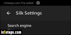Change search engine on Kindle Fire - Step 3