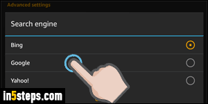 Change search engine on Kindle Fire - Step 4