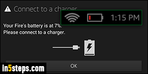 Show remaining battery percentage on Fire tablet - Step 1