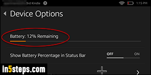 Show remaining battery percentage on Fire tablet - Step 3