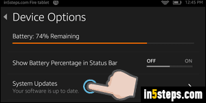 Check for software updates on Kindle Fire tablet - Step 3