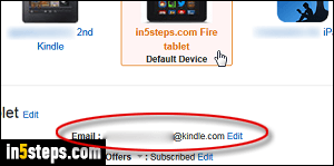 Get your Kindle Fire tablet email address - Step 5