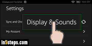 Make text larger on Kindle Fire tablet - Step 3