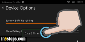 Show military time on Kindle Fire - Step 4