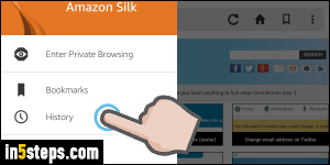 View browsing history in Silk browser - Step 2