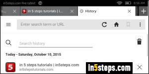 View browsing history in Silk browser - Step 3