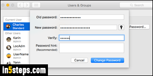 Change password on Mac OS X - Step 5