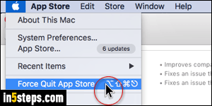 Force quit app in Mac OS X - Step 2