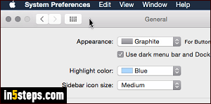 Show dark color theme in Mac OS X - Step 5
