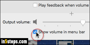 Show volume in menu bar in Mac OS X - Step 4