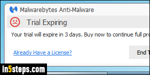 Transfer Malwarebytes to another PC - Step 1