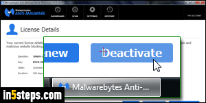 Uninstall Malwarebytes with registration - Step 3