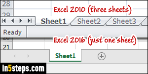 Add or remove worksheets in Excel - Step 1