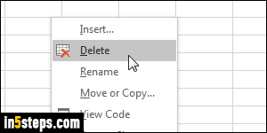Add or remove worksheets in Excel - Step 5