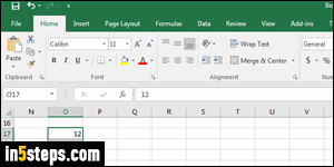 Calculate sum of numbers in Excel - Step 1