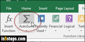 Calculate sum of numbers in Excel - Step 5