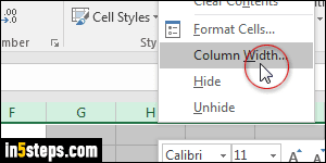 Change columns width in Excel - Step 4