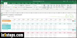 Create budget template in Excel - Step 4