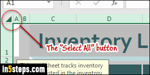Select columns and rows in Excel - Step 1