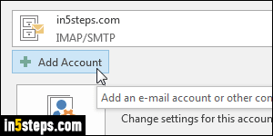 Add email account in MS Outlook - Step 2