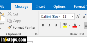 Change default font in Outlook 2016 - Step 1