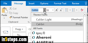 Change default font in Outlook 2016 - Step 6
