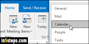 Change Outlook calendar work hours - Step 2