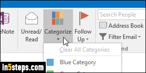 Customize Outlook category - Step 1