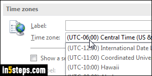 Change Outlook's start time or time zone - Step 5