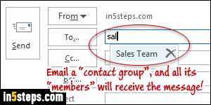 Create a contact group in Outlook - Step 1