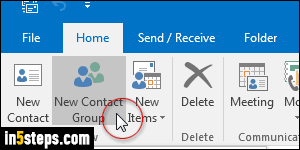 Create a contact group in Outlook - Step 3