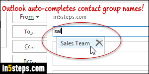 Create a contact group in Outlook - Step 4