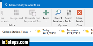 Customize weather in Outlook calendar - Step 1