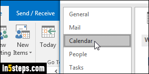 Customize weather in Outlook calendar - Step 2
