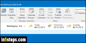 Customize weather in Outlook calendar - Step 4