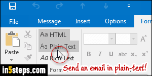 Enable rich formatting in Outlook - Step 4