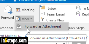 Forward email as attachment in Outlook - Step 3