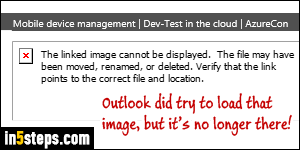 Show email image in Outlook - Step 6