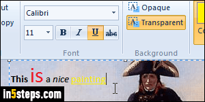 Add and change text color in MS Paint - Step 4