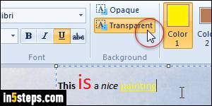 Add and change text color in MS Paint - Step 5