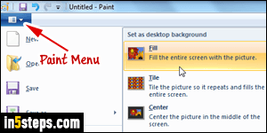 Set or change wallpaper from MS Paint - Step 4