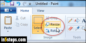 Resize image in MS Paint - Step 2