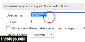 Change author name in MS Word - Step 4