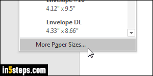 Change page size in Microsoft Word - Step 4